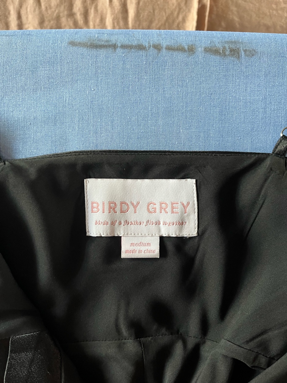 Birdy Grey Black Satin Dress with Cowl Neck - Picture 7 of 11